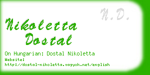 nikoletta dostal business card